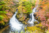 Ryuzu waterfall in autumn at nikko tochigi japan