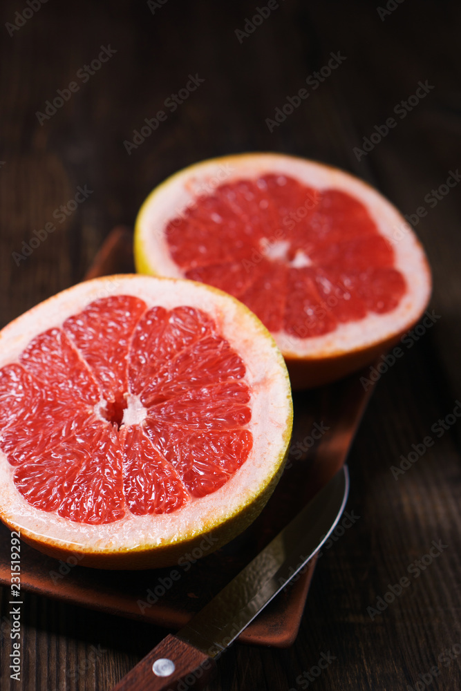 citrus, fresh grapefruits, tropical background, food blog, summer refreshing concept