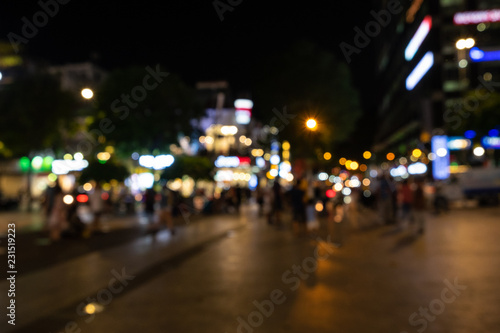 View of the street with the blur style making bokeh scene