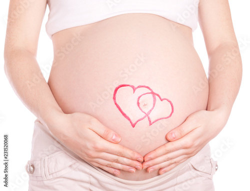 Wallpaper Mural pregnant woman on white Torontodigital.ca