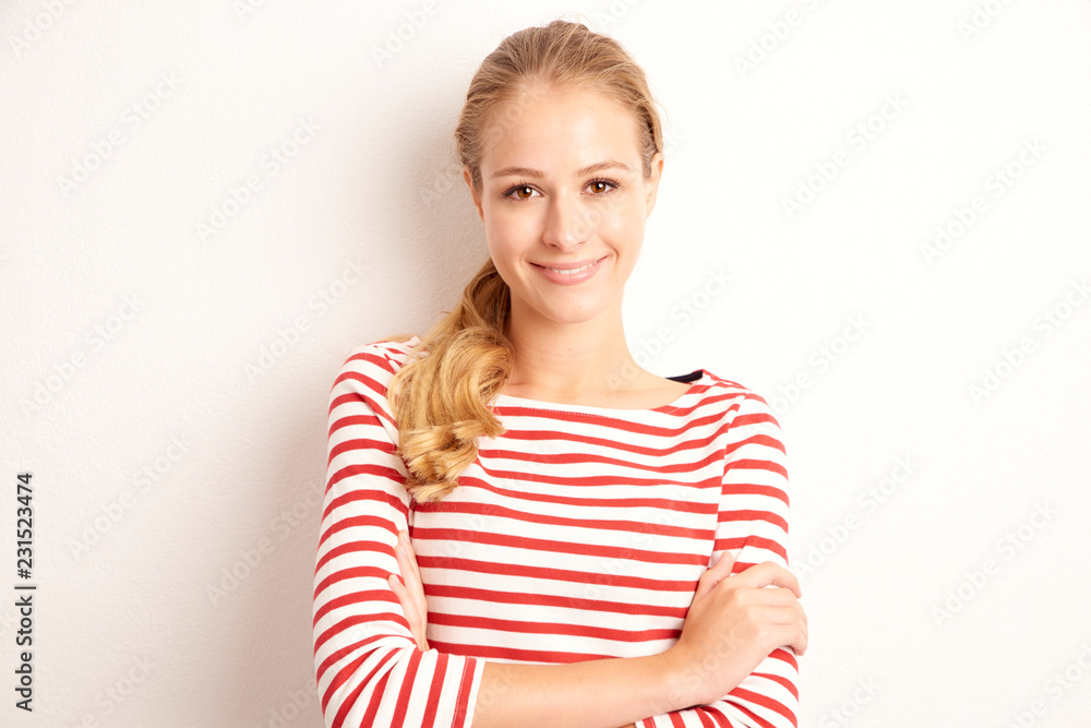 Confident young woman studio portrait Confident young woman studio portrait
