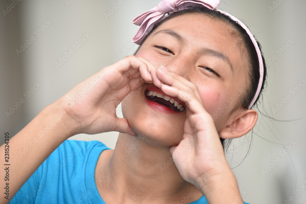 Shouting Young Filipina Girl Shouting Young Filipina Girl