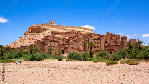 it Ben Haddou or Ait Benhaddou is a fortified city along the former caravan route between the Sahara and Marrakech city in Morocco