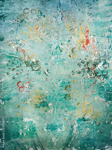 Canvas-taulu Abstract Aqua Water Bubbles Background