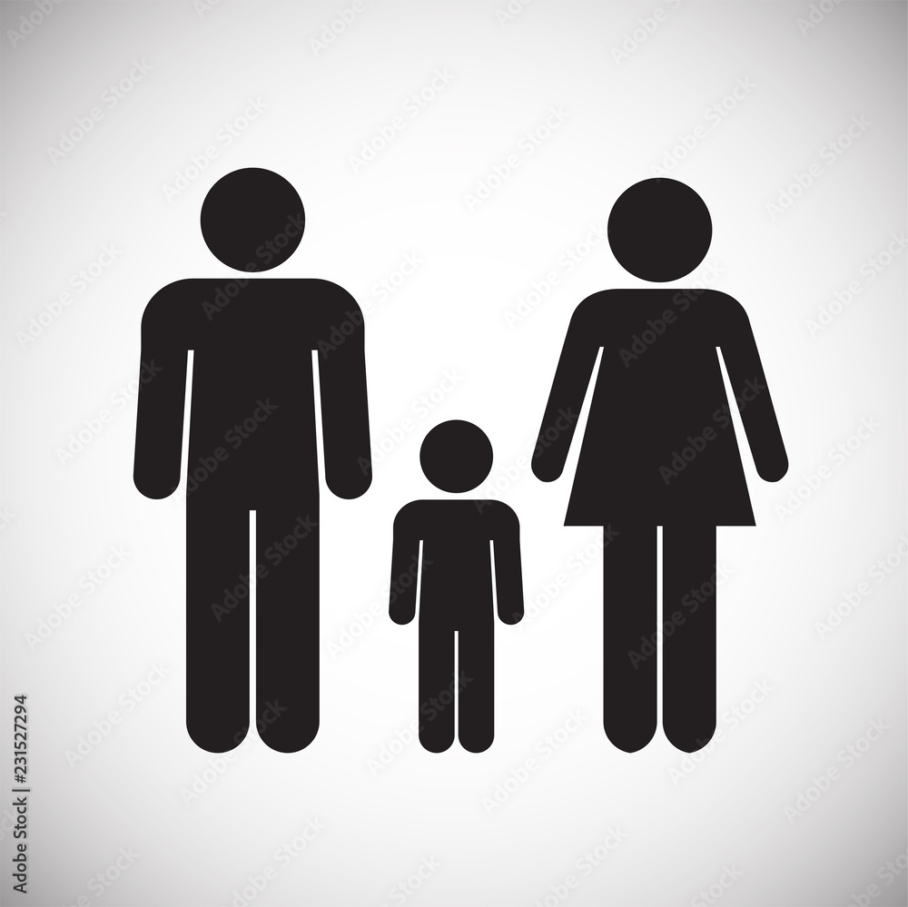 Family figure on white background icon