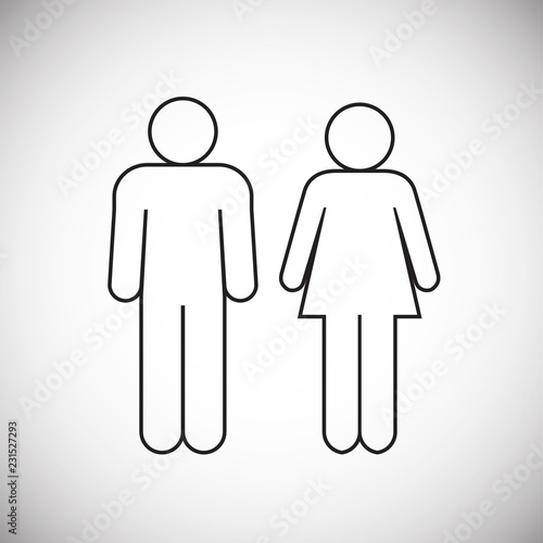 Couple figure on white background icon