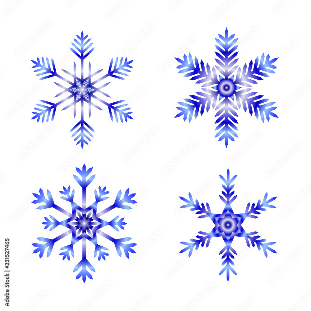 Blue snowflakes on white background Blue snowflakes on white background