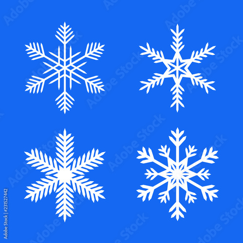 White snowflakes on turn blue background
