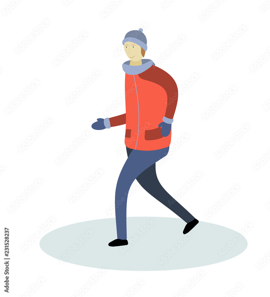 Winter clothes dressed man Winter clothes dressed man