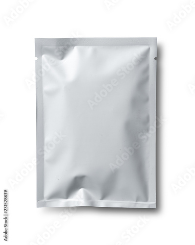 Blank plastic packaging isolated on white photo