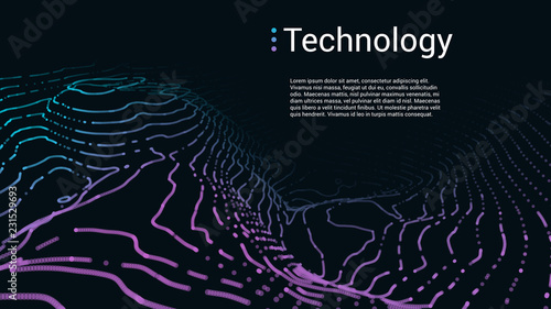 3d abstract technology background. Connection, web, system, artificial intelligence and virtual reality. Music equalizer concept. Blockchain and cryptocurrency technology background. Vector