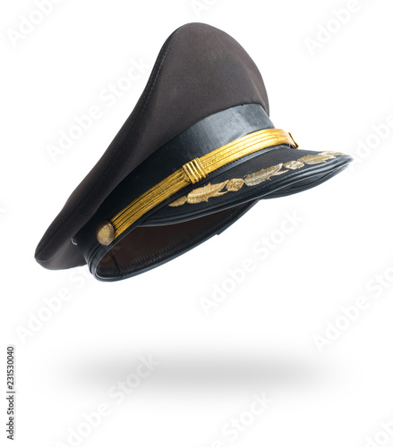 Police hat on a white background