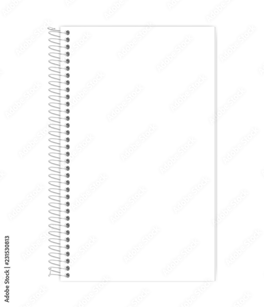 Wire spiral coil spring blank white notebook legal paper format Wire spiral coil spring blank white notebook legal paper format