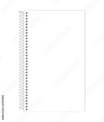Wire spiral coil spring blank white notebook legal paper format