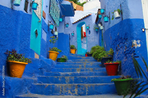 Amazing and colorful Chefchaouen the blue city in the Rif Mountains of northern Morocco © James
