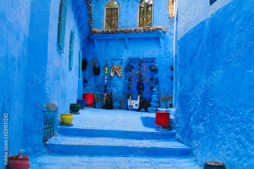Amazing and colorful Chefchaouen the blue city in the Rif Mountains of northern Morocco  © James
