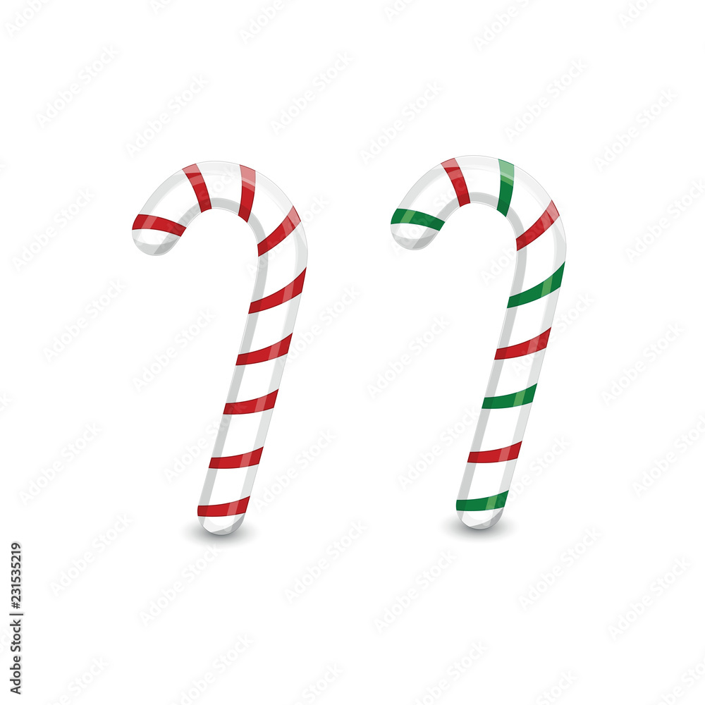 Red and green candy cane on a transparent background Red and green candy cane on a transparent background