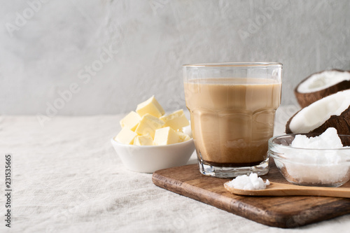 Quadro su tela Bulletproof coffe keto diet energy drink