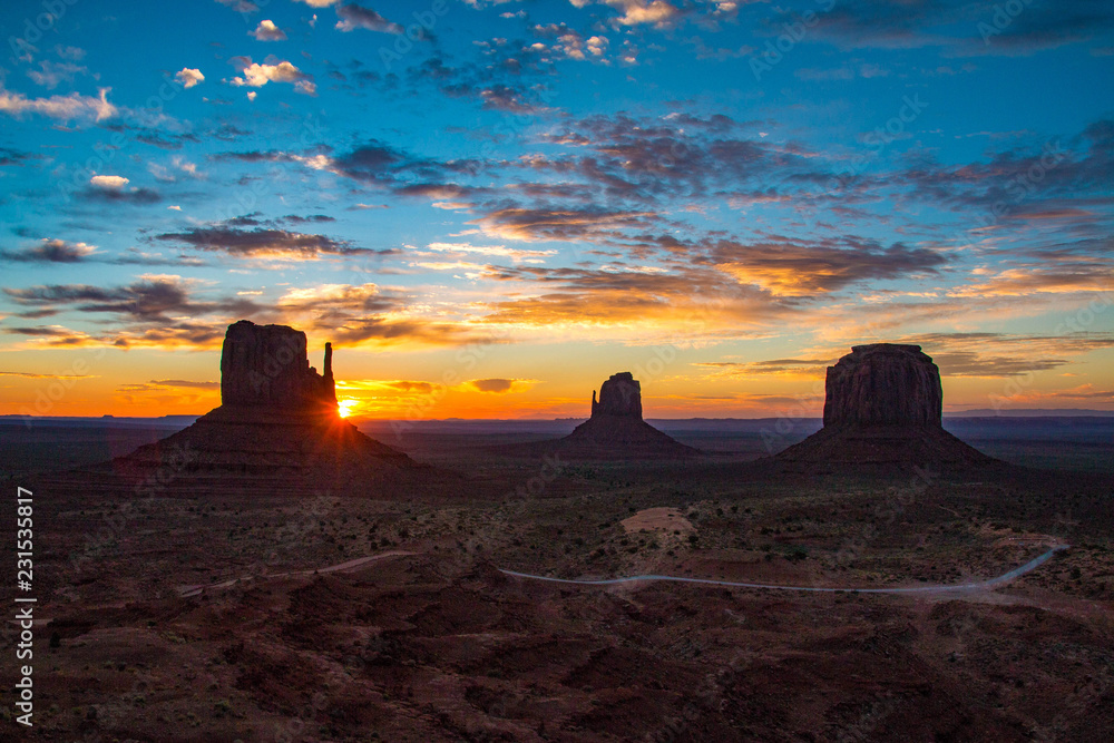 Beautiful sunrise at Monument Valley, Arizona and Utah