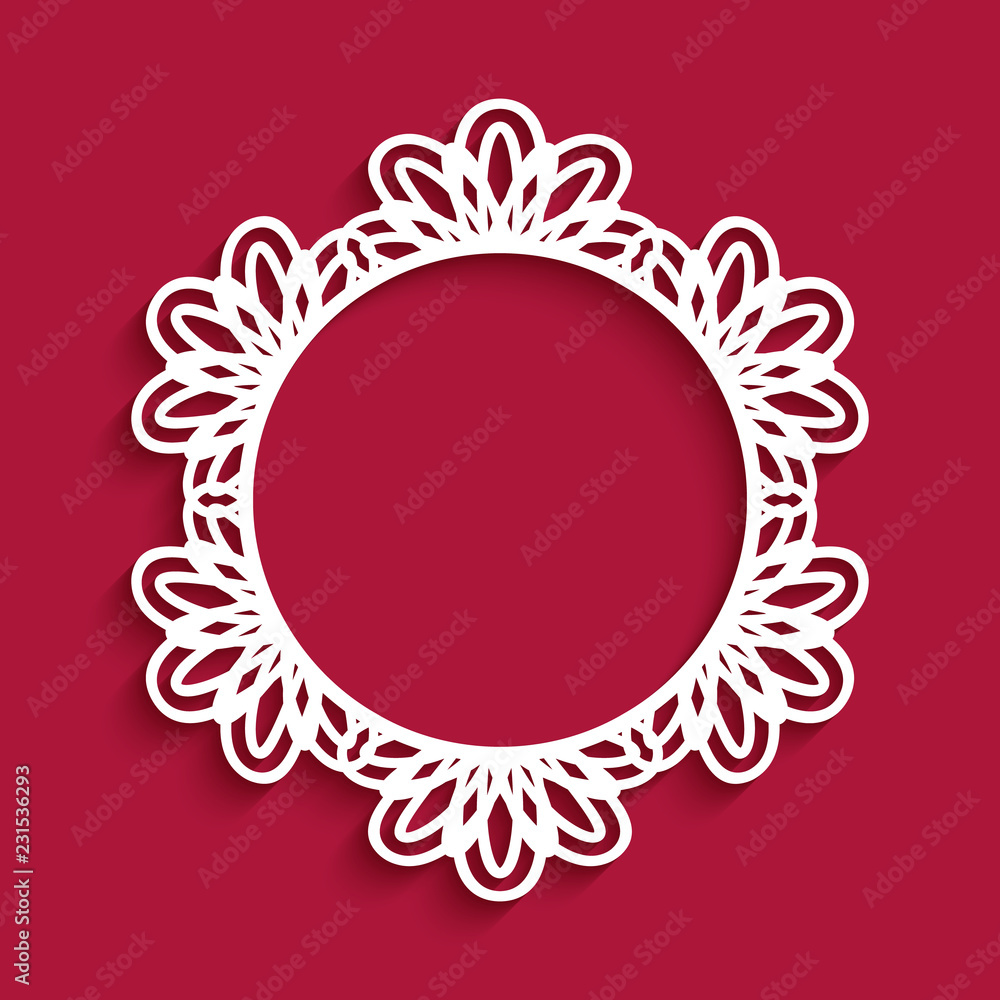 Circle frame with lace border pattern Circle frame with lace border pattern