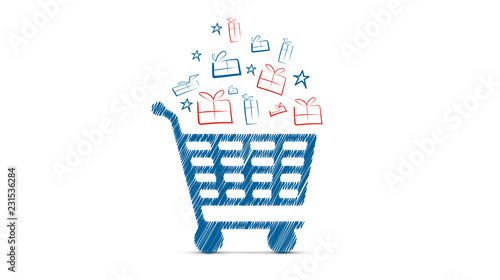 carrello, icona, compere, regali, acquisti, 