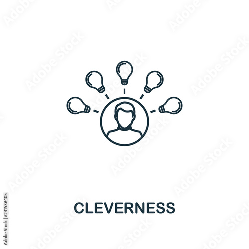 Cleverness outline icon. Premium style design from project management icons collection. Simple element cleverness icon. Ready to use in web design, apps, software, printing.