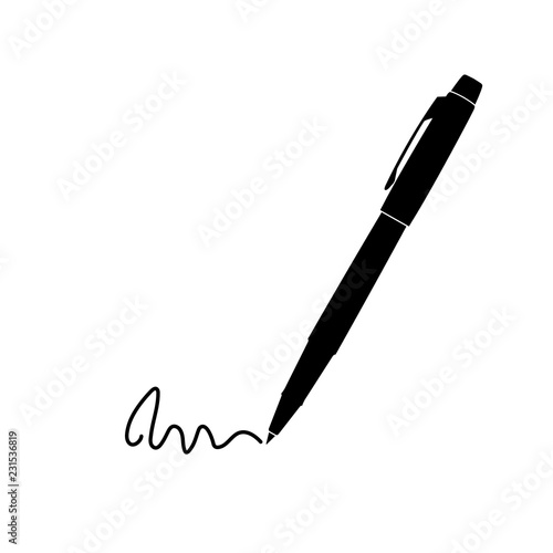 Signature icon, logo on white background