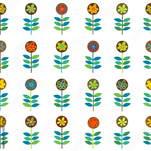 Rows of flowers seamless