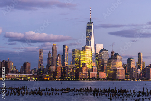 The Blue Hour in Lower Manhattan viewed from Hoboken