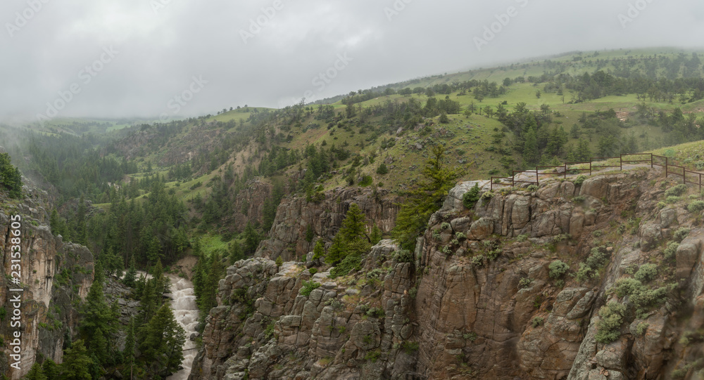 Foggy overlook in Green mountains wilderness