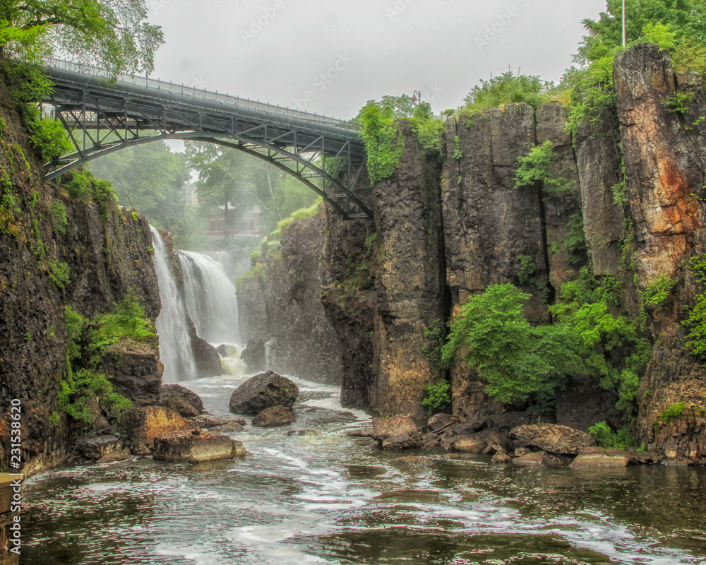 Rainy Day at the Great Falls in Paterson New Jersey