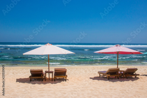 umbrella chair beautiful summer beach view