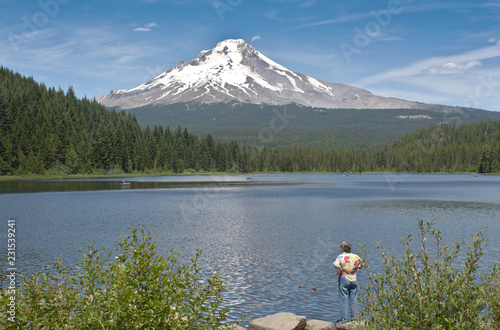 Trillium lake and a vista of Mt. Hood.