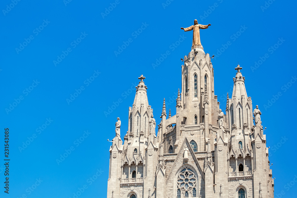 Famous tourist attraction - Church of the Sacred Heart of Jesus in Barcelona, Spain