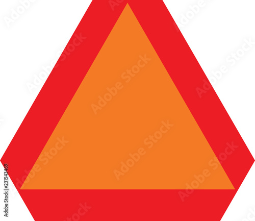gz204 GrafikZeichnung - Kennzeichnungstafel / Warntafel - langsam fahrende Fahrzeuge - dreieckig - (Markierungstafel gemäß ECE-Regelung 69) - english - smv emblem - slow moving vehicles - xxl g6740