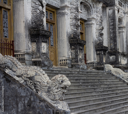 building of khai dinh tomb in Hue Vietnam photo