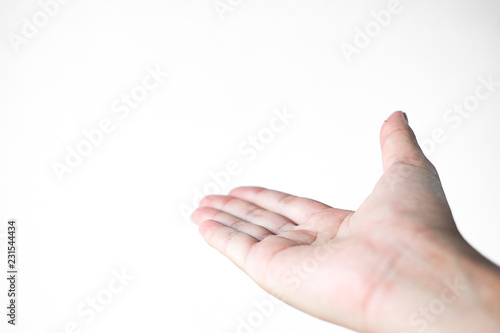 hand on a white background