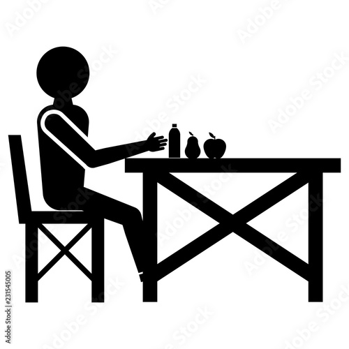 Man eating food glyph icon