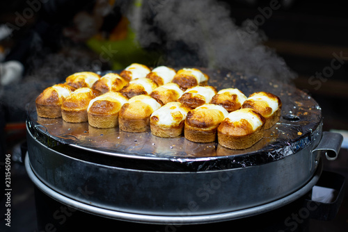Egg bun or Gyeran-bbang shop on street food at Myeong-dong, Korea.