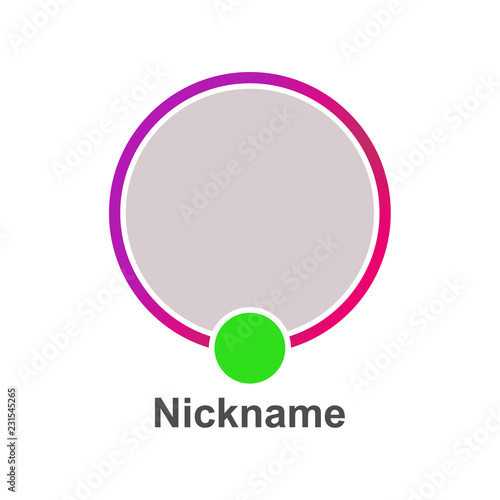 Social media online icon avatar frame. Live stories user video streaming. Vector illustration.