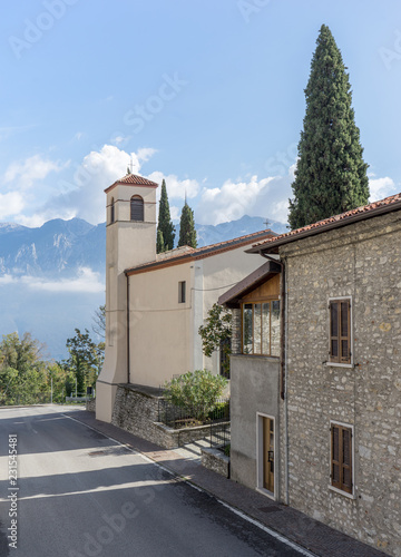 lombard, medieval church in Tignale in Italy photo