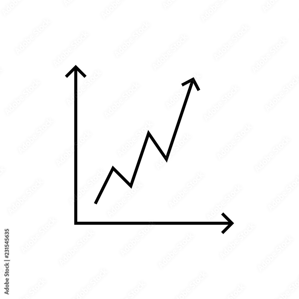 Business growing graph line icon, Infographic, finance and managment vector graphics, a linear pattern on a white background, eps 10. Business growing graph line icon, Infographic, finance and managment vector graphics, a linear pattern on a white background, eps 10.