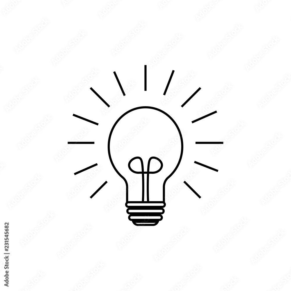 Light bulb line icon, outline vector sign, linear style pictogram isolated  on white. Idea symbol, logo illustration. Editable stroke Stock Vector |  Adobe Stock