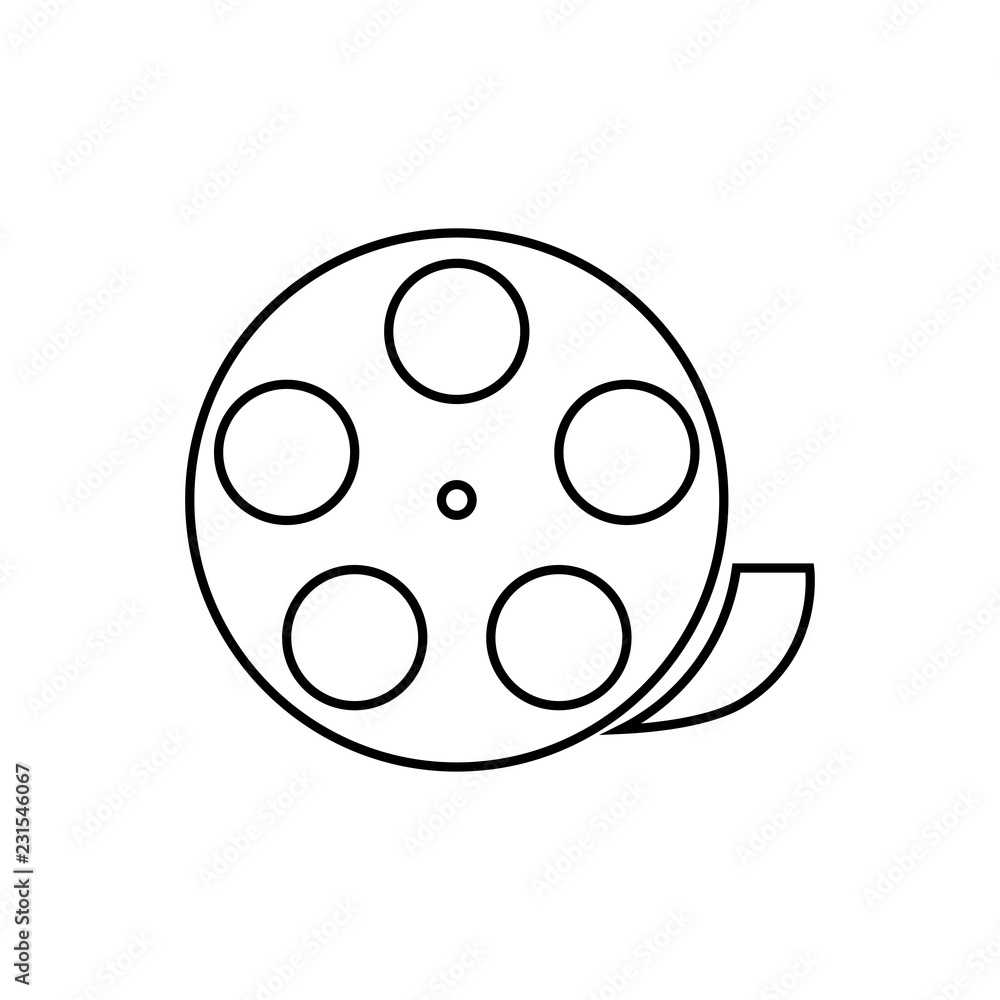 Film reel linear icon - vector sign or logo Film reel linear icon - vector sign or logo