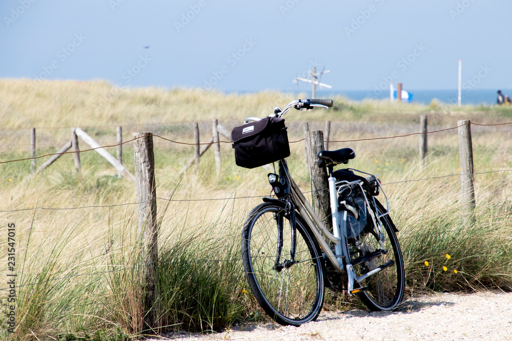 Bike parked at the dunes