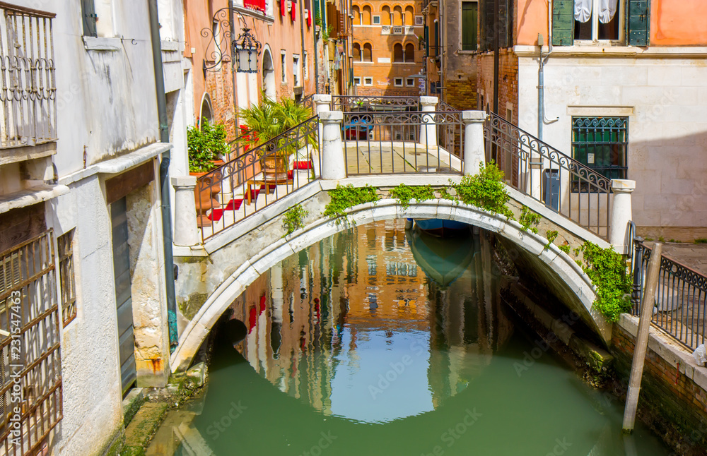 Small bridge in the Venice canal