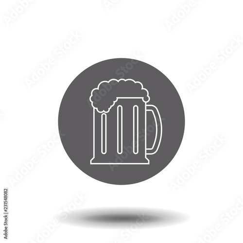 Beer mug outline icon. linear style sign for mobile concept and web design. Glass of beer simple line vector icon. Symbol, logo illustration. Pixel perfect vector graphics