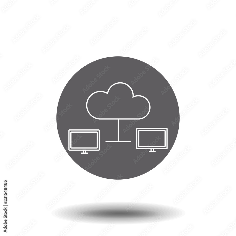 Computer network line icon. Computer network line icon.