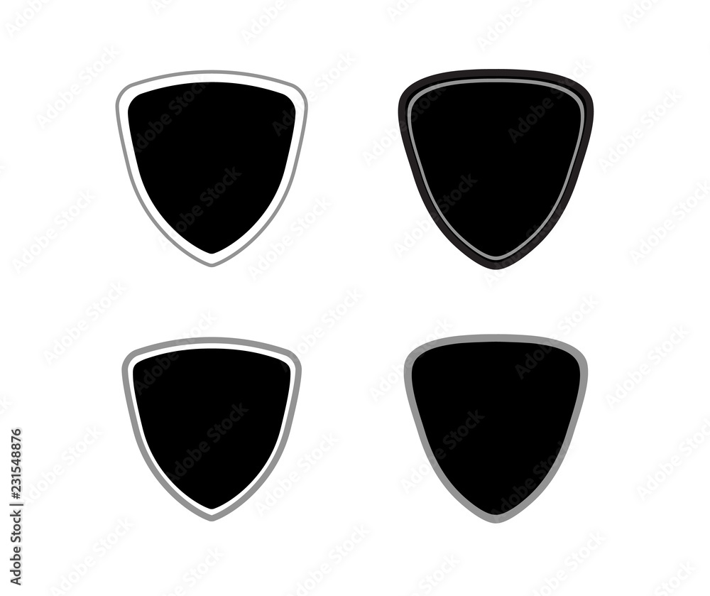 Shield set. Emblem signs isolated on background. Symbol of security, power, protection. Badge shape shield graphic design. Shield set. Emblem signs isolated on background. Symbol of security, power, protection. Badge shape shield graphic design.