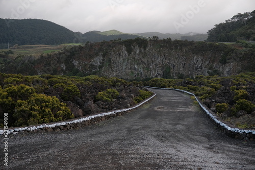 Road from coast in Portuguese Azores